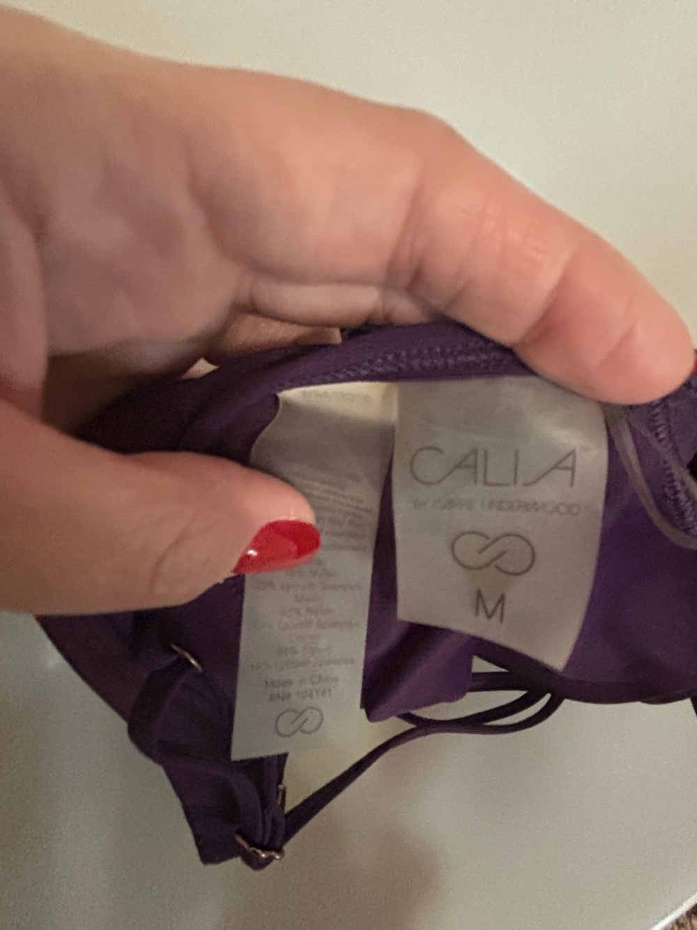 CALIA by Carrie Underwood Strappy Back Sports Bra Bikini Top| Purple | M - Picture 5 of 5